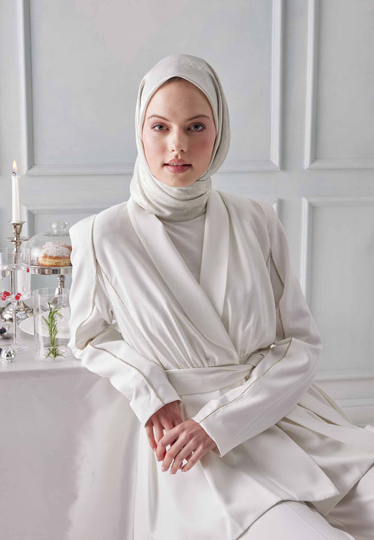 Beyaz Luxury Shıne Eşarp