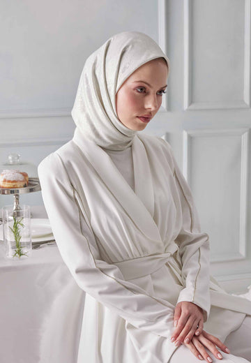 Beyaz Luxury Shıne Eşarp