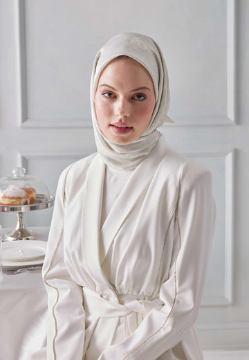 Beyaz Luxury Shıne Eşarp