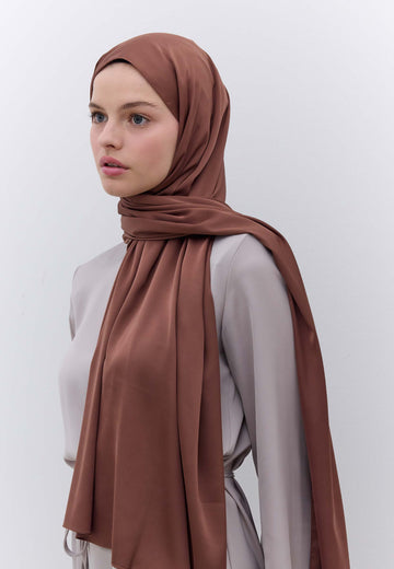 Kahve İpeksi Elegance Şal