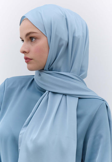 Açık Mavi İpeksi Elegance Şal