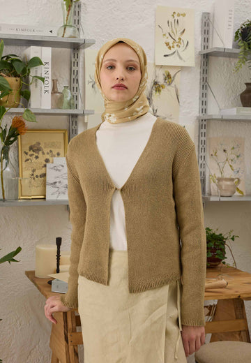 Gold Perla Desen Pamuk İpek Eşarp