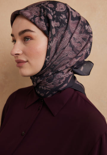 Gülkurusu Freda Desen Pamuk İpek Eşarp