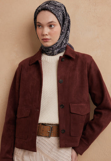 Menekşe Helene Desen Pamuk İpek Eşarp