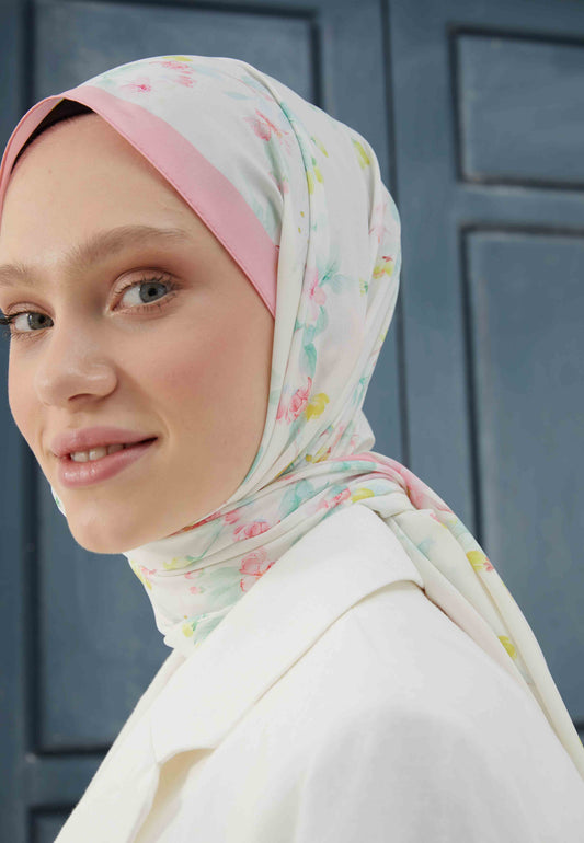 Soft Pembe Prımrose Desen Şal
