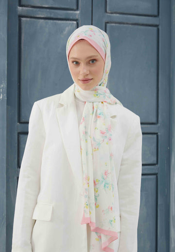 Soft Pembe Prımrose Desen Şal