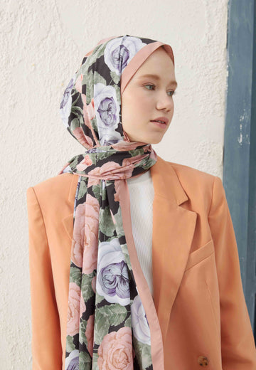 Vizon Garden Rose Desen Şal (kullanma)