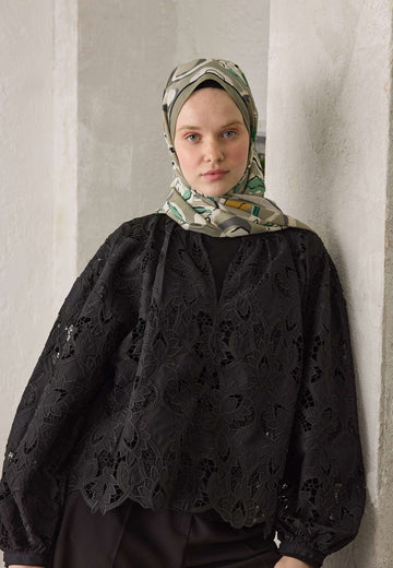 Naturel Bej Aspen Desen Şal