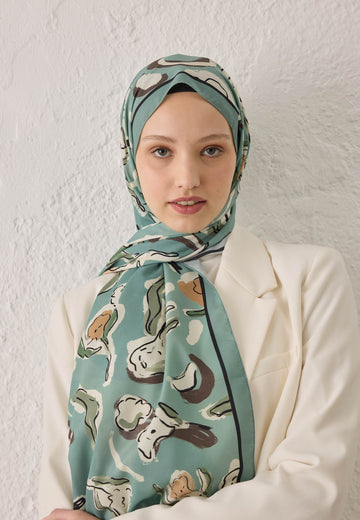 Mint Aspen Desen Şal