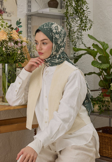 Yeşil Vıolet Desen Şal