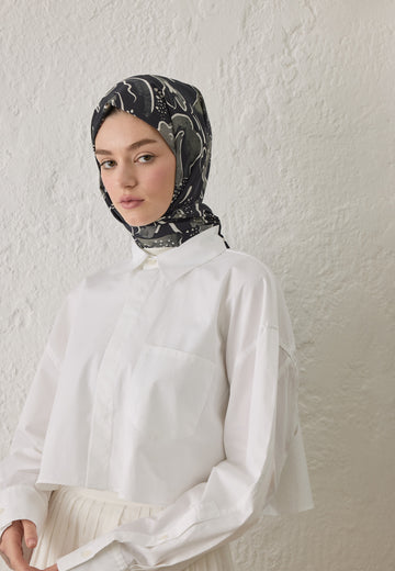 Siyah Arıa Desen Şal