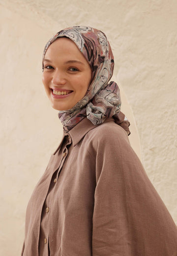 Gül Kurusu Linda Desen Rami Şal