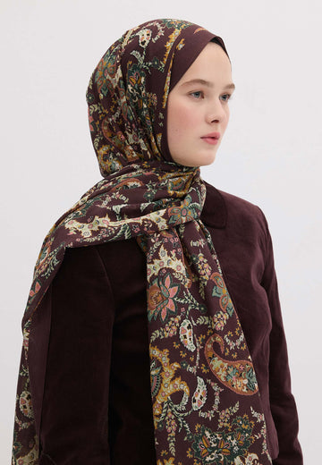 Mürdüm Enya Desen Şal