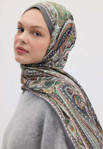 Menekşe Etnıc Floral Desen Şal
