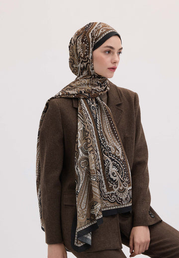 Toprak Etnıc Floral Desen Şal