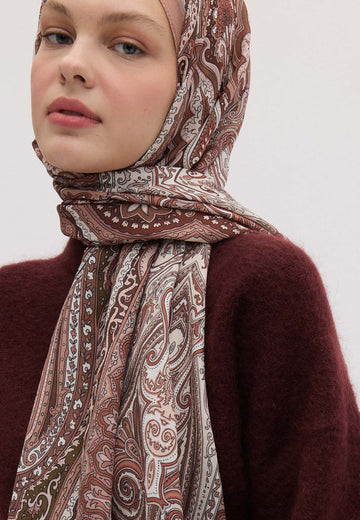 Kil Etnıc Floral Desen Şal