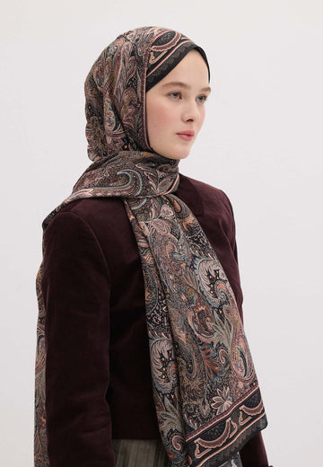 Siyah Amora Desen Şal