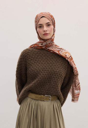 Bakır Lena Desen Şal