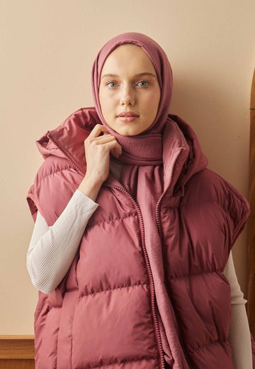 Gül Pembe Pamuk Crash Şal