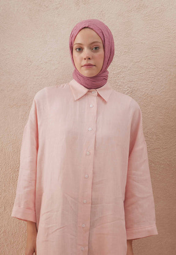 Soft Pembe Vual Crash Şal