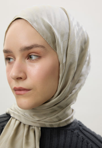 Naturel Bej Dublın Jakarlı Şal