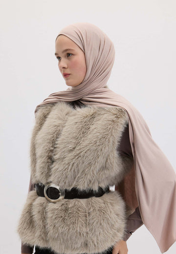Vıntage Rose Bambu Penye Şal