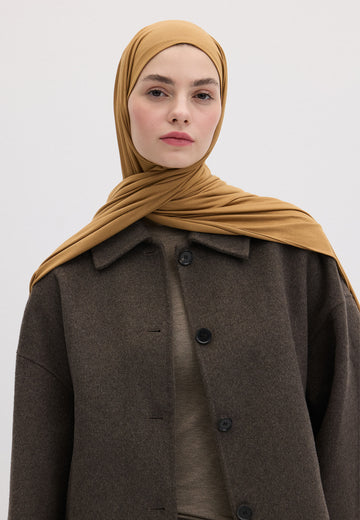 Camel Bambu Penye Şal