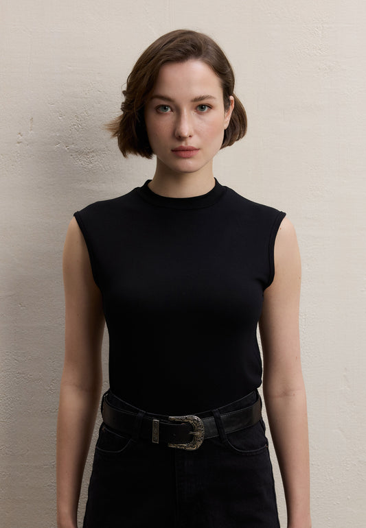 Siyah Sıfır Kol Bambu Body