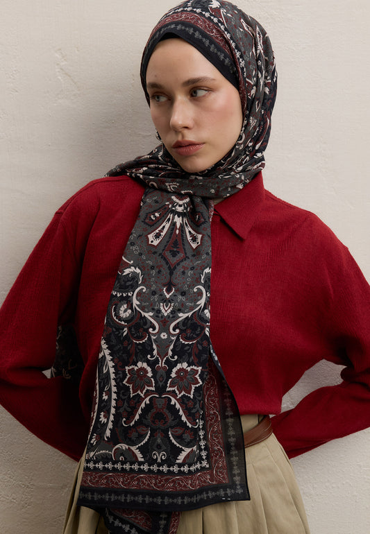 Siyah Elegant Desen Şal