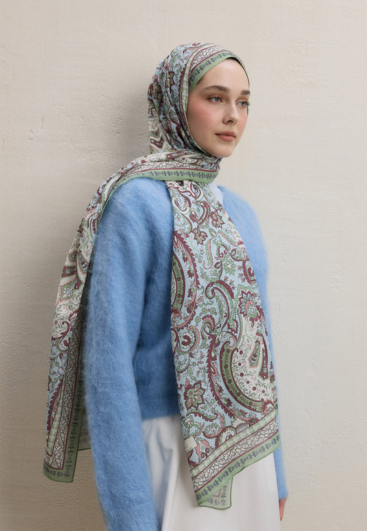 Mint Yeşili Elegant Desen Şal