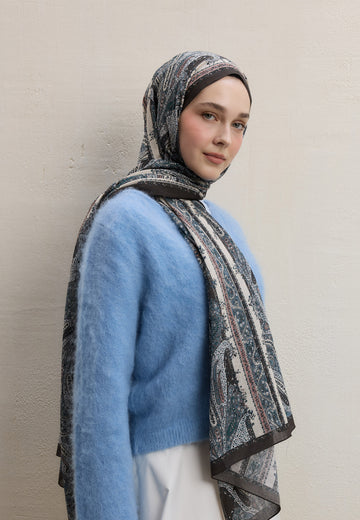 Kahve Paısley Elegance Desen Şal