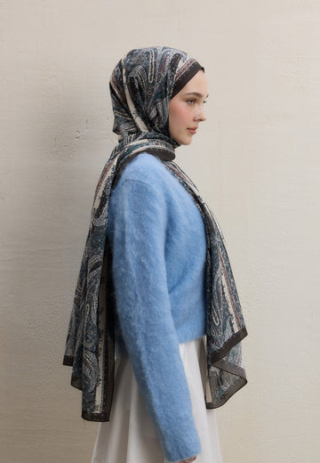 Kahve Paısley Elegance Desen Şal
