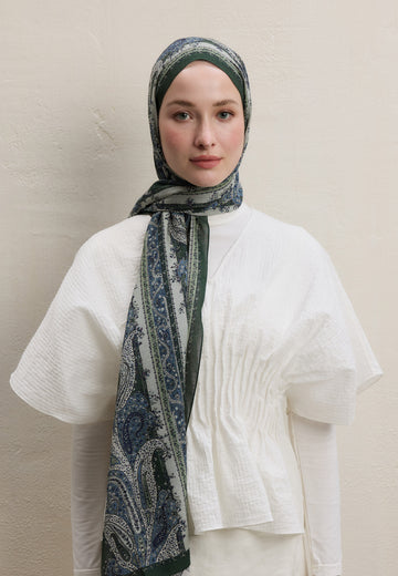 Zümrüt Yeşili Paısley Elegance Desen Şal