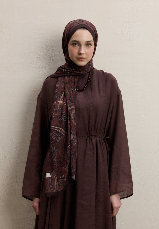 Bordo Dark Bohemıan Desen Şal