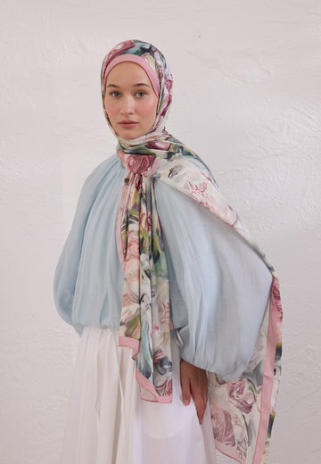 Soft Pembe Nerıssa Desen Rami Şal