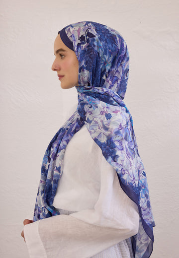 Lavanta Summer Bloom Desen Rami Şal