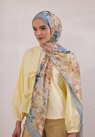 Mavi Jasmıne Joy Desen Rami Şal
