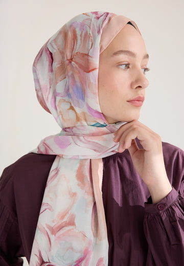 Somon Soft Flora Floş Viskon Şal