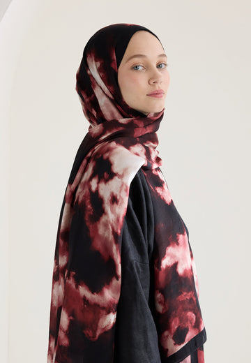 Bordo Lola Floş Viskon Şal
