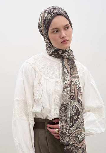 Kahve Panthea Desen Şal