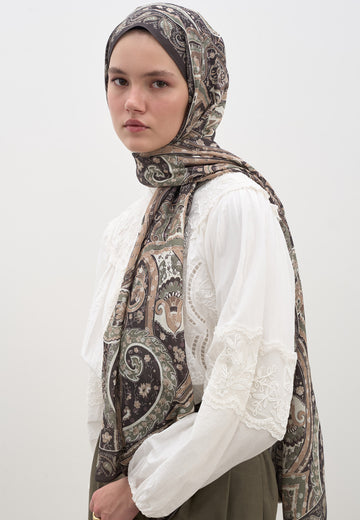 Kahve Panthea Desen Şal