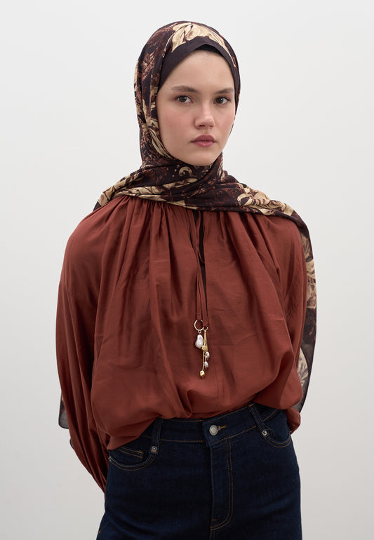 Bordo Felıcıe Desen Şal