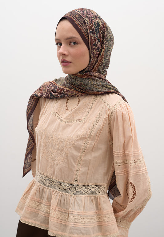 Bordo Vanessa Desen Şal