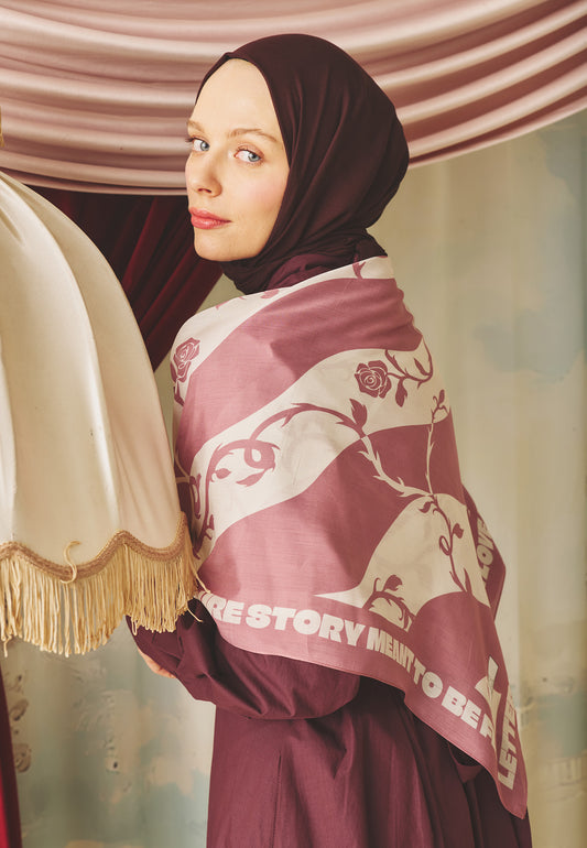 Love Reverie Desen Floş Viskon Eşarp Dreamy Pink