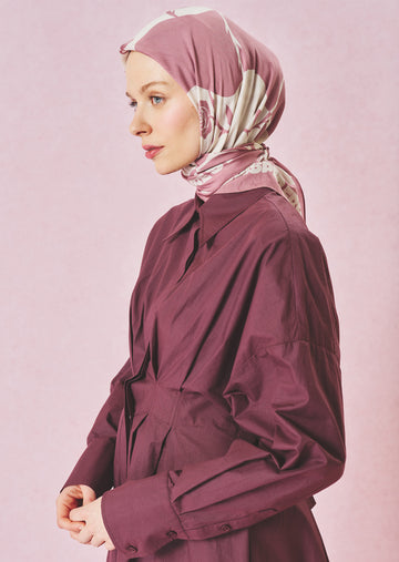Love Reverie Desen Floş Viskon Eşarp Dreamy Pink