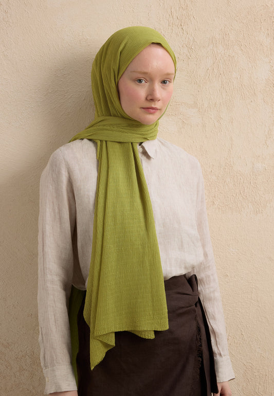 Olive Modal Krinkıl Şal