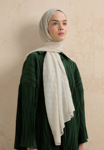 Fildişi Modal Damalı Şal