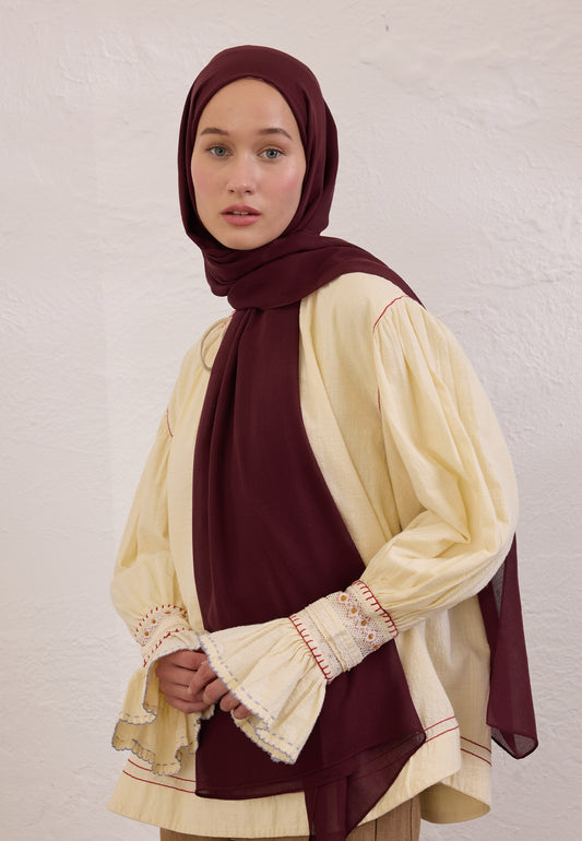 Bordo Soft Viskon Şal