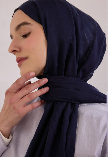 Koyu Lacıvert Soft Viskon Şal