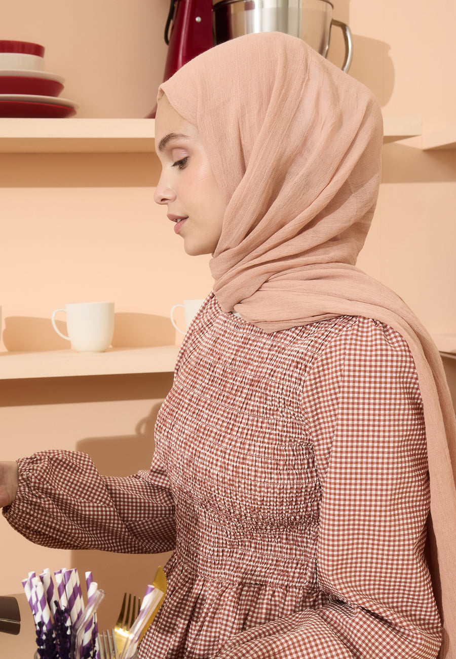 Pamuklu Keten Şal Peach Lemonade